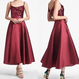 Sachin & Babi Emile Gown / Dress | Bordeaux | Sequins | Flare Skirt | Women’s 12